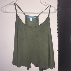army green suede tank top